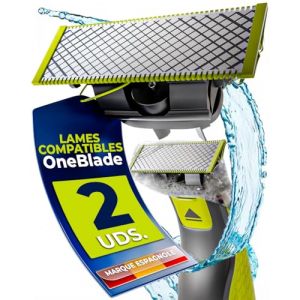 Lame One Blade Compatible &ndash; Lames de Rasoir Philips OneBlade de Rechange &ndash; T&ecirc;te de Rasage pour Homme &ndash; QP2520 QP2530 QP2630 QP6510 QP6520 &ndash; Pack de 2/3/4 (PACK 2) (Raiv international, neuf)