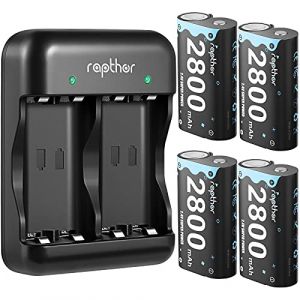 Batterie rechargeable et chargeur pour Xbox One 2800 mAh pour manette sans fil Xbox One/Xbox One S/Xbox One X/Xbox One Elite/Xbox Series S/X (4 batteries + 1 chargeur) (AsiriusDirect, neuf)