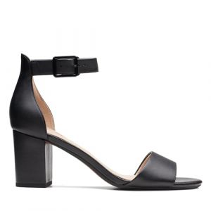 Clarks Deva Mae Sandales en cuir Noir Taille 4½, Noir (VilburyLondon, neuf)