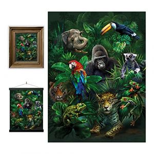 3D LiveLife Affiche murales lenticulaires Amis de la Jungle de Deluxebase. Poster jungle 3D sans cadre. Décoration murale parfaite. Oeuvre originale sous licence artiste renommé, Tami Alba (DELUXEBASE, neuf)
