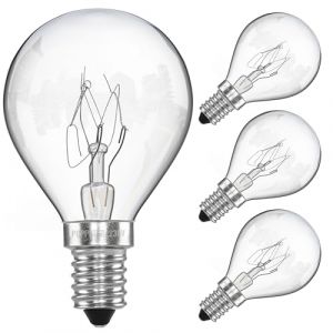 POPPSTAR Ampoule de Four E14, G45, 25W R&eacute;sistante &agrave; 300 &deg;C (2400K blanc chaud, 180lm) Lot de 4 Lampes de Four (poppstar*, neuf)