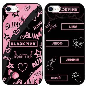 2 Pi&egrave;ces Coque pour iPhone 7/iPhone 8/iPhone SE 2022/2020 4.7'', Blackpick KPOP Star Groupe Lisa Rose Jenny Jisoo Protection Cover Etui Housse de TPU Silicone Souple Anti-Rayures Antichoc Case (Mahood GO Floral LTD, neuf)