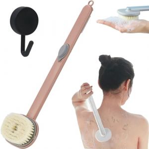 Brosse de nettoyage de massage &agrave; long manche, brosse de nettoyage de massage &agrave; long manche pour le dos, la douche et le bain, avec long manche, brosse distributeur de savon (rose) (suzhounachenpunongchanpinyouxiangongsi, neuf)