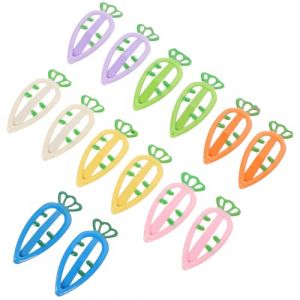 Hohopeti 14 Pinces &agrave; Cheveux pour Fille Forme Carotte Coloris Bonbon, Clips &agrave; Pression L&eacute;gers et S&ucirc;rs, Accessoires Coiffure Mignons pour F&ecirc;tes et Usage Quotidien, Lot 14 Pi&egrave;ces (Ingrid GL, neuf)