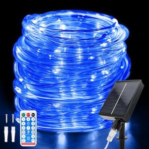 Hulaiyaa Tube Lumineux Solaire Extérieur, Étanche Guirlande Lumineuse Tube 22 Mètre 8 Modes 200 LED Solaire Tube Lumineux avec Télécommande pour Jardin Piscine Mariage Fête de Noël Décorations (HLDire, neuf)