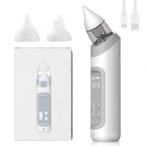 Wxeadu Mouche B&eacute;b&eacute; &Eacute;lectrique, Aspirateur Nasal Bebe Electrique avec 5 Niveaux d'aspiration et 3 Embouts en Silicone, Rechargeable Aspirateur Nez Bebe Electrique avec Musique et Lumi&egrave;re, Affichage LED (HanChengEnuk, neuf)