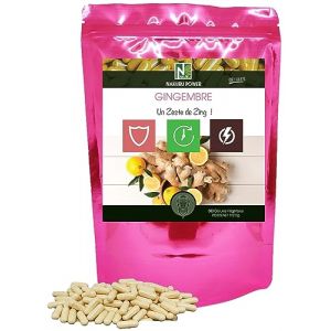 NAKURU | Gingembre | Gamme Power | Fabriqu&eacute; en France | "Un Zeste de Zing!" (500 G&eacute;lules V&eacute;g&eacute;tales de 325mg / Poids Net: 162,5g) (Nakuru Super-Aliments, neuf)