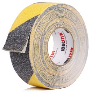 WELSTIK Ruban adh&eacute;sif antid&eacute;rapant, 50 mm x 20 m, ruban adh&eacute;sif antid&eacute;rapant pour marches antid&eacute;rapantes en int&eacute;rieur et ext&eacute;rieur, couleur noir et jaune (WelstikTape, neuf)