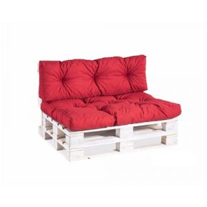 Gutekissen® Coussin pour Palette Extérieur - Confortable Coussin pour Canapé Jardin PPI - Différentes Tailles et Coloris (Set (Coussin d'assise 120x80 +Dossier 120x40), Rouge) (FavreShop, neuf)