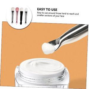 LRXIYODE 4 pi&egrave;ces Brosse Masque Visage Silicone Applicateur Double T&ecirc;te Ergonomique Poils Doux Outil Maquillage Lavable pour Masque de Nuit et Soin Facial (XPWU, neuf)