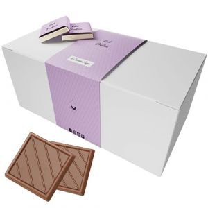 Coffret de Chocolats - Boîte de 70 Carrés de Chocolat au Lait et Praliné à Déguster ou Offrir - 100% Pur Beurre de Cacao - Fabriqué en France - 350 Gr (Chocolats Personnalisés, neuf)