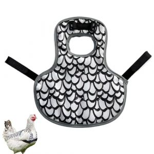 Housse de selle de poule | Tablier de protection réglable imperméable | Costume de protection d'aile d'animal pour poulailler, habitat de volaille, ferme, noir/blanc, Refer to description (XingTaiShiXinNiuNongYeYouXianGongSi, neuf)
