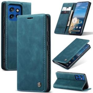 Cracedily Coque pour Motorola Moto Edge 50 Neo Pochette, Etui Protection Housse Premium en Cuir PU, Etui à Rabat Pochette de Portefeuille Étui pour Moto Edge 50 Neo Case, Bleu Vert (Cracedily, neuf)
