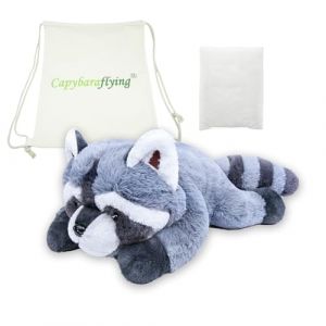 capybaraflying Jouet en Peluche lesté Raton Laveur,Passe au Micro-Ondes Zoo réaliste, Oreiller Animal Gris câlin pour câliner,21in 4,4 LB Raton Laveur avec Sac de Transport (BEIMENG SHOP, neuf)