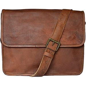 ALASKA EXPORTS - Sac en Cuir pour Ordinateur Portable - Messenger en Cuir pour Homme et Femme - Mallette pour Homme - Sacoche Parfaite pour l'école et Le Travail 11 x 15 inches (Brown) (Alaska Exports, neuf)