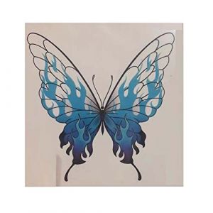 Autocollants de tatouage, faux tatouages, faux tatouages, tatouages ​​temporaires, 3 feuilles de tatouage temporaire papillon flamme motif papillon bleu romantique faux autocollants de tatouage (YPLXY, neuf)