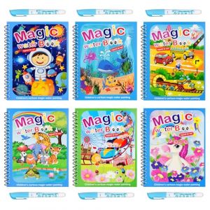 MINISOISO Livre Magique à L'eau,6 Pièces Livre de Dessin Magique de L'eau avec Stylo à L'eau,Livre de Coloriage Magique à L eau Réutilisable pour Enfants 2 3 4 5 6 Ans,Tout-Petits, Cadeau de Noël,A (TEKTONIX LTD, neuf)