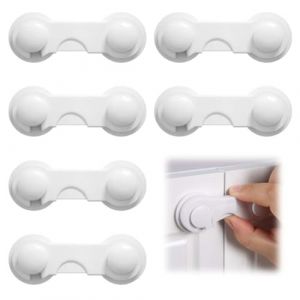 6 Pi&egrave;ces Bloque Porte B&eacute;b&eacute;, Bloque Tiroir Securite Enfant, Securite Placard Enfant, Porte Securite B&eacute;b&eacute; pour Meubles, Cuisine, avec Adh&eacute;sif, Aucun Per&ccedil;age Requis（Blanc） (ANETTEE GLOBALISS, neuf)