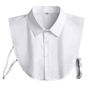 BrightGlow Col pour femme - Faux col - Insert de col pour homme et femme - Faux col amovible - Demi-chemise - Col &agrave; carreaux - Haut en coton - Accessoires de v&ecirc;tements, Blanc., XXL (BrightGlowSH, neuf)