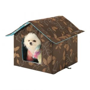 Niche pour Chat Niche d'intérieur pour Chien Pliable Amovible Lit de Couchage avec Coussin pour Animal Domestique-Nid Chats,Hamsters,Lapin Toutes Saisons Niche Extérieur Imperméable (QIQIXINXINZI, neuf)