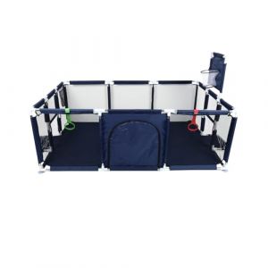 Parc à Chiots avec Porte, Parc pour Chiots Ou Petits Chiens, Clôture Solide en Tissu épais Et Filet en Nylon Haute Résistance, Lavable en Machine, Intérieur/extérieur-180 * 120 * 66cm (Bleu Marine) (Hechheu, neuf)