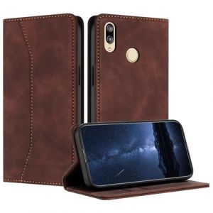 Mo-Beauty Coque Compatible avec pour Huawei Y7 2019/Y7 Prime 2019/Y7 Pro 2019, Etui Protection Housse Premium en Cuir PU Portefeuille Rabat Clapet Case, Pochette Flip Fermeture Magn&eacute;tique (Marron) (Mo-Beauty EU Store, neuf)