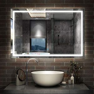 AICA sanitaire Miroir de Salle de Bain 110x70cm Anti-buée Miroir Mural avec éclairage LED modèle Carré (AICA  Sanitaire, neuf)