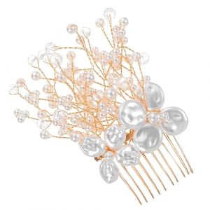 Happyyami coiffure de mariage peigne &agrave; cheveux strass mari&eacute;e Peigne de cheveux de mariage Mariages Crystal Hair c&ocirc;t&eacute; peigne bijoux de mari&eacute;e bijoux de cheveux de mariage m&eacute;taux (Liunmiao, neuf)