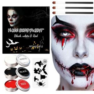 Kit De Maquillage Halloween - Lavable Halloween,Coffret De Maquillage Corporel Pour F&ecirc;tes - Pour Corps Peau Adultes Vampire Zombie Carnaval Masquerade &Eacute;v&eacute;nement (houyatao, neuf)