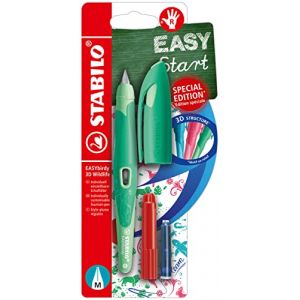STABILO Stylo plume enfant EASYbirdy 3D Wildlife - Blister x 1 stylo plume droitier + 1 cl&eacute; de r&eacute;glage - vert (LAZERJET, neuf)