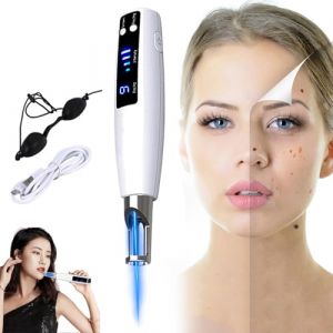 Stylo Pour Enlever Les Grains De Beaut&eacute;,Stylo Picoseconde, Appareil Plasma Pour Enlever Les Taches De Rousseur,Les Cicatrices,Les Tatouages,Les Taches Brunes,9 Modes + 4 Niveaux, Avec Lunettes,Blue (RULINSHANGMAO, neuf)