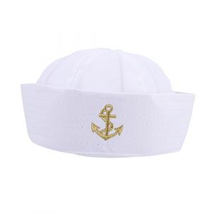 Veemoon Chapeau De Marin Blanc Uni Pour Adulte Accessoire De Cr&eacute;atif Chapeau De Capitaine Pour Cosplay (Quiet Window, neuf)