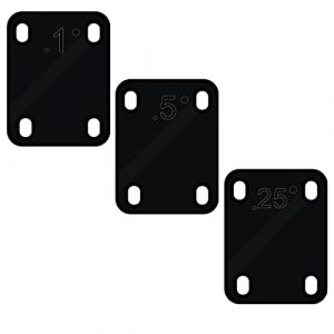 3pcs Cales de Manche Guitare, Plastique Plaque de Manche de Guitare avec 3 Cônes 0,25°, 0,5° et 1° Joint de Manche de Guitare pour Guitare Manche de Basse Protection Réparation (Noir) (iHision, neuf)