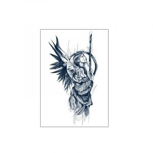 2 PCS Autocollants De Tatouage De Bras De Fleur À Base De Plantes Imperméables Hommes Et Femmes Jus Ange Série Sombre Tatouage Temporaire (PEKNUX, neuf)