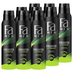 FA Lot de 9 déodorants en spray Speedster pour homme à la taurine (9 x 150 ml) active votre corps, votre esprit et vos sens avec le parfum rafraîchissant d'agrumes et de citronnelle (Clean2 GmbH, neuf)