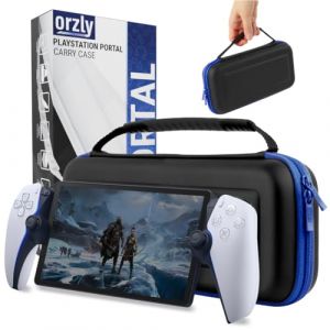 Orzly Étui de Transport conçu pour Le Lecteur à Distance Playstation Portal pour Accessoires de Console PS5 et Protection de Stockage de Voyage pour Casque Chargeur Casque Noir/Bleu - Coffret Cadeau (Syntiga Europe - FR, neuf)