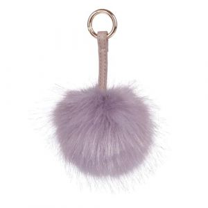 S.ROMZA Porte-clés à pompons en fausse fourrure artificielle - Porte-clés moelleux en peluche pour sac à main, sac à dos, portefeuille, pendentif pour femme (Gris) (S.ROMZA fr, neuf)