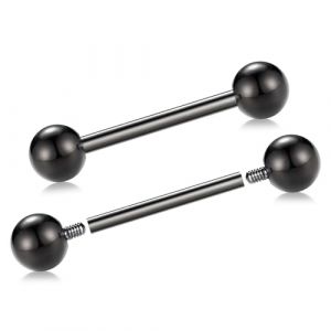 AROWRO Barres de t&eacute;ton en titane G23 Bijoux de piercing de t&eacute;ton Barres de langue Barres de langue &agrave; filetage interne Piercing de langue Piercing de bridge Bijoux de piercing (yueeu, neuf)