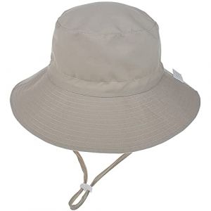 Malaxlx Unisexe Bob Bébé Chapeau de Soleil Beige Chapeau de Pêcheur Nourrisson Chapeaux de Seau Large Bord Chapeau de Plage Visière pour 0-6 Mois Fille Garçon (malaxlx uk, neuf)