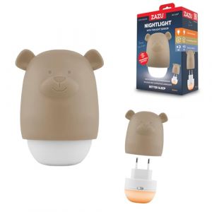ZAZU Benny Veilleuse Bébé Automatique avec Détecteur de Crépuscule – Rechargeable | Blanc & Orange | Autonomie 70h | Mode Voyage | Lampe de Nuit Portable pour Enfants (Taupe) (ZAZU Kids., neuf)