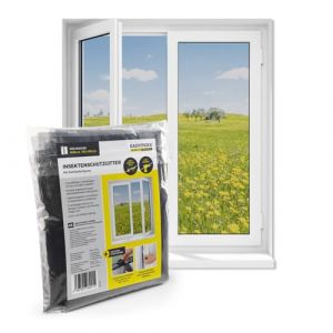 EASYmaxx Moustiquaire de fen&ecirc;tre avec Velcro | Peut &ecirc;tre d&eacute;coup&eacute;e jusqu'&agrave; 150 x 180 cm | Montage facile de la protection anti-insectes - sans percer ni visser | Bande Velcro autocollante [Noir] (DS e-Sales GmbH, neuf)