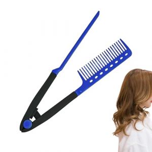 Peigne Lisseur Pour Cheveux | Lisseur &Agrave; Forme V Pour Cheveux - Peigne Pour Coiffure Avec Prise Comme Fer &Agrave; Lisser,Pour Un Usage &Agrave; La Maison, En Voyage, Pour Les Sorties, &Agrave; L'h&ocirc;tel Et Pour Les (houyatao, neuf)
