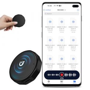 NekSide Mini Enregistreur Vocal 64 Go, Enregistreur Vocal Portable avec Magn&eacute;tique, DSP4.0 Anti-Bruit, Enregistreur Audio HD, Voice Recorder OTG 1800H pour Entretiens, Conf&eacute;rences et Cours (BED-US, neuf)