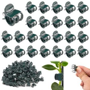 Orixo Lot de 100 Clips pour Plantes,1,2 Cm Pinces &Agrave; Plantes, Pinces &Agrave; Orchid&eacute;es, Pinces De Support pour Plantes pour Orchid&eacute;es, Support en Plastique Et Autres Plantes en Pot (Vert Fonc&eacute;) (LIUqiannan, neuf)