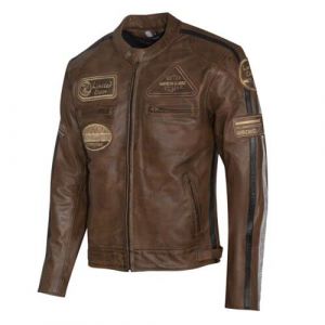 PRO FUTURE ASPIDEX Blouson moto en cuir pour homme, vintage, Custom & Café, de course, style Harley, marron, XXXXXL (Absolute Moto Abbigliamento, neuf)