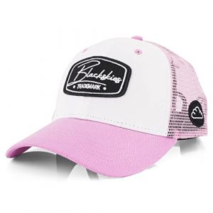 Blackskies&reg; Race Baseball Cap | Casquette Trucker Premium Homme Femme | Snapback Visi&egrave;re Casquette Basecap Blanc-Rose - Unisexe Streetwear Outdoor &Eacute;t&eacute; Loisirs (Blackskies GmbH, neuf)