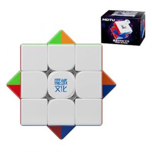 Moyu WRM V10 Cube de Vitesse, Cube Magique Magnétique 3x3, moyu v10 Puzzle Cube adapté aux entraînements de compétition et aux Cadeaux d'anniversaire(UV Version) (MoYu FR, neuf)