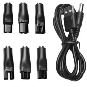 Ohling 5V Chargeur de Rasoir Câble Universel USB C, 7Pcs d'adaptateur d'alimentation de Rechange pour Chargeur Compatible avec les Rasoirs pour Remington Braun, pour Divers Tondeuse Cheveux/Épilateur (ZhiDianJiShangMao, neuf)