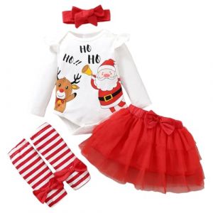 Générique Robe de Noël pour Nouveau-né Bébé Fille Robe Rouge, De Noel Enfant Fille Bébés Filles Noël Tutu Jolie Ensemble Pull Noel Bebe Tenue | Tenues Parti Rouge 1-4 Ans (CQkejiGS, neuf)