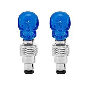 WOWOWO 2 pi&egrave;ces Capuchon de Valve en Forme de cr&acirc;ne Lampe de Pneu de Roue de lumi&egrave;re LED pour Voiture Moto v&eacute;lo (yellowplus, neuf)